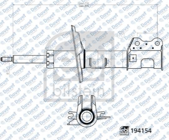 FEBI 194154 On Amortisor Sag Gazli Fiorino 1.4. 1.3 D Mtj 08> - Bipper Tepee - Nemo 1.4 1.3 Hdi 1.3bluehdi 1.4 Hdi 07>